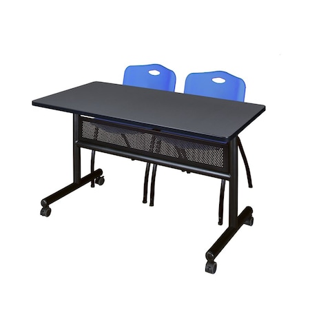 Kobe Rectangle FlipTop Table, 48" W, 29" H, Laminate Top, Gray MKFTM4824GY47BE